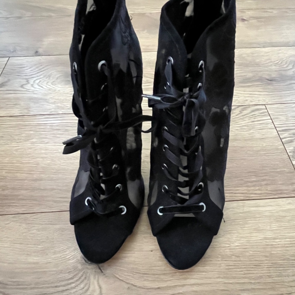 Zara Basic Lace Suede Boot Heels - image 2